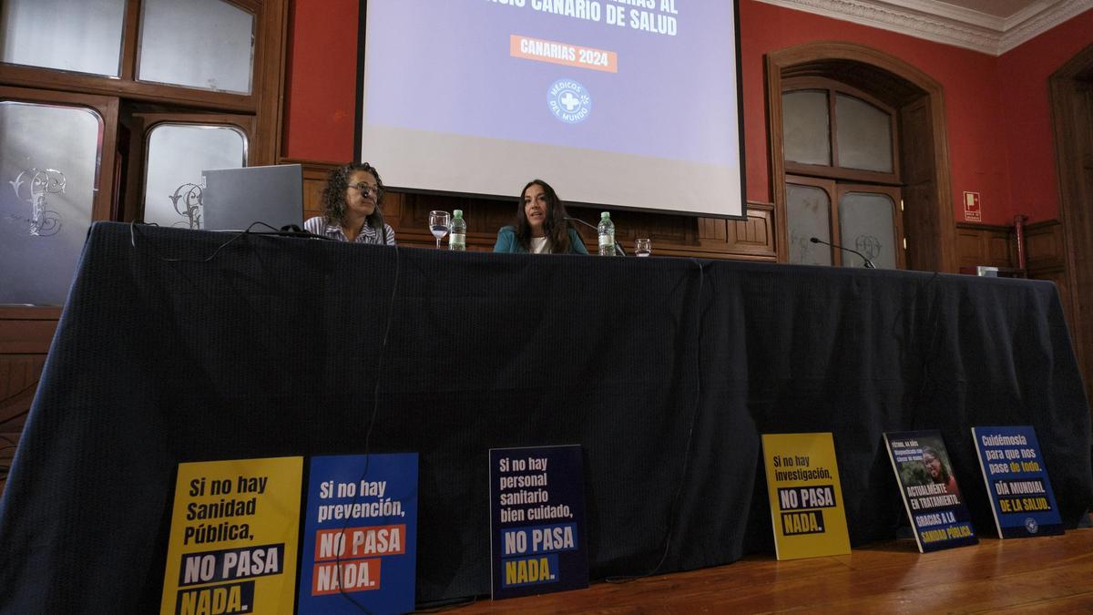 De izquierda a derecha, Laura Pérez y Elena Lugli, durante la presentación del informe.