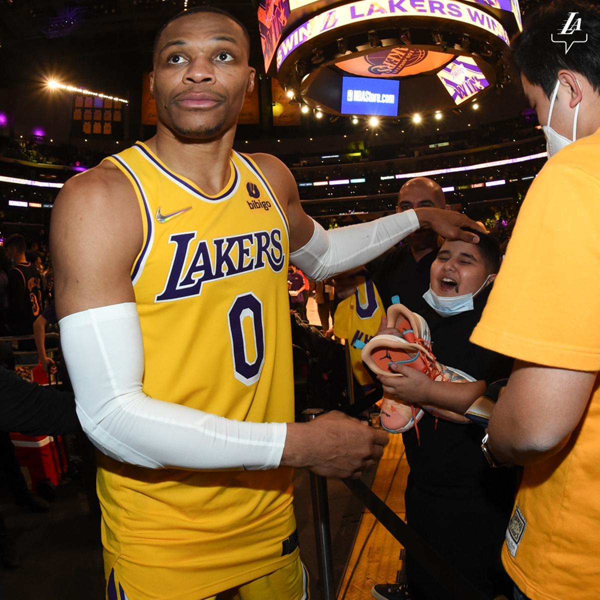 Russell Westbrook, determinante en la victoria de los Lakers.