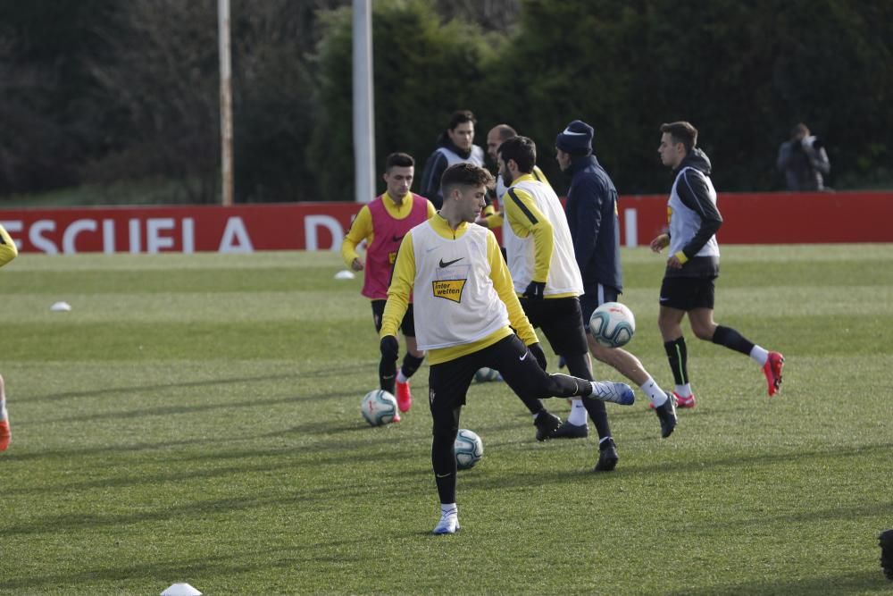 Entrenamiento del Sporting.