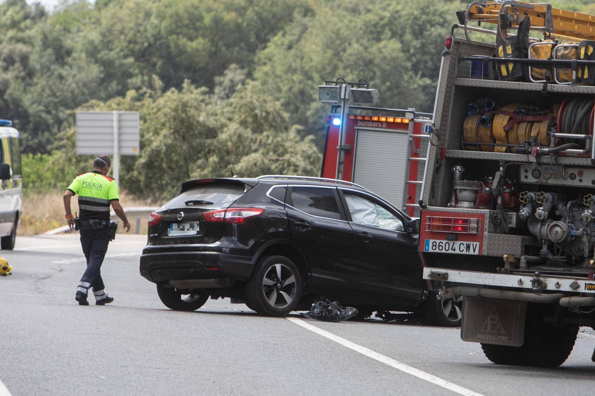 Accident a l'N-II a Fornells de la Selva