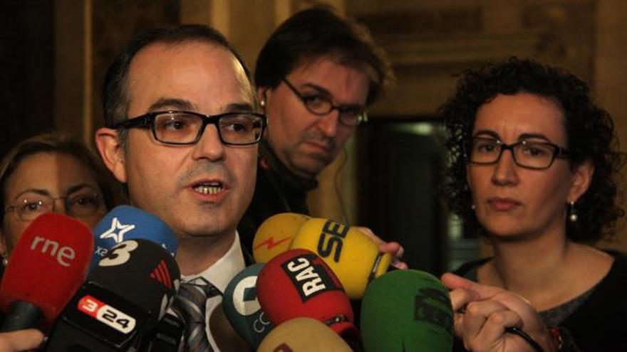 Jordi Turull i Marta Rovira, aquest dimarts al Parlament