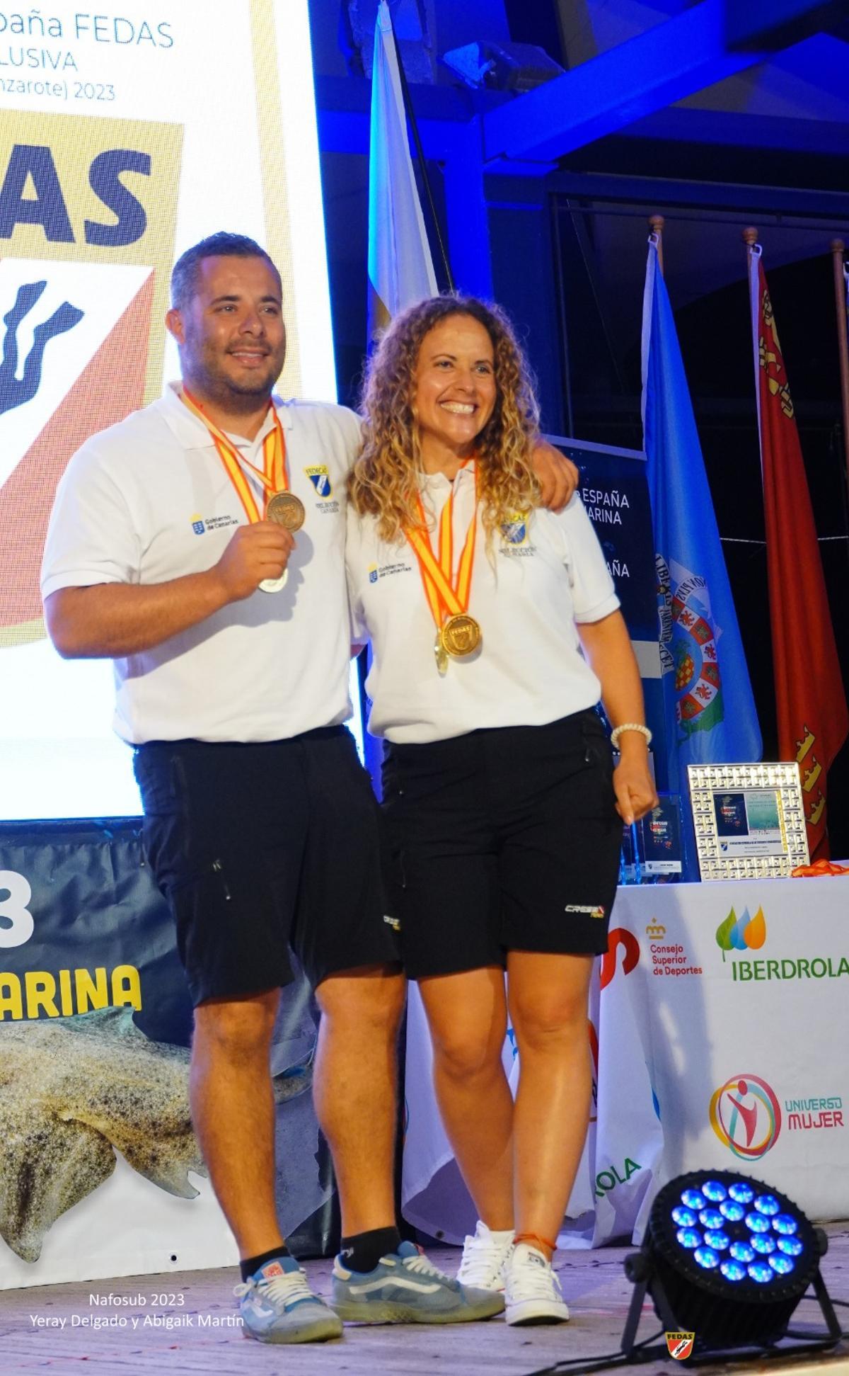 Yeray Delgado y Abigail Martín, ganadores del XXXV Campeonato de España de Fotografía Submarina celebrado en Lanzarote