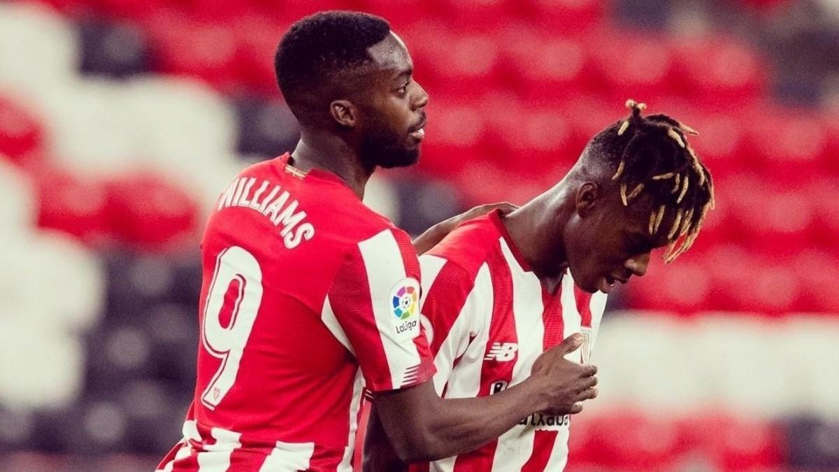 Nico Williams debutó en el Athletic junto a su hermano