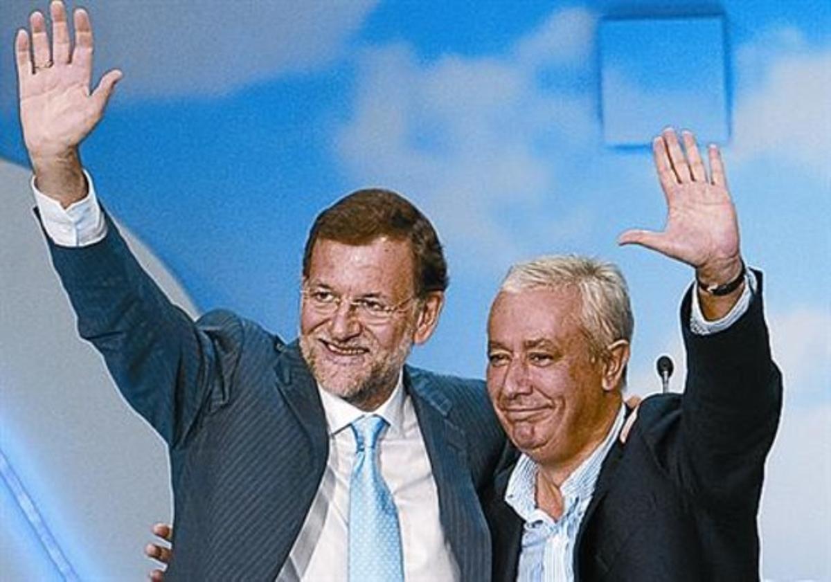 Mariano Rajoy i Javier Arenas, en l’última campanya electoral. Mariano Rajoy i Javier Arenas, en l’última campanya electoral.