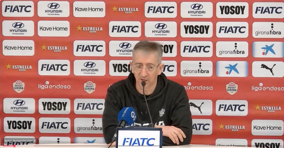 El entrenador del Bàsquet Girona, Moncho Fernández, en rueda de prensa.