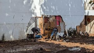 Personas trabajando en una vivienda de Utiel.