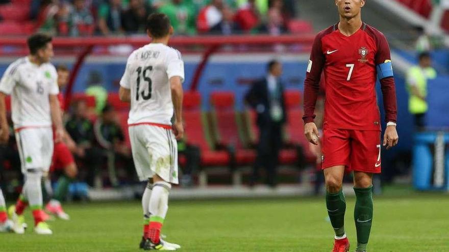 Cristiano Ronaldo, durante el partido del domingo ante México.