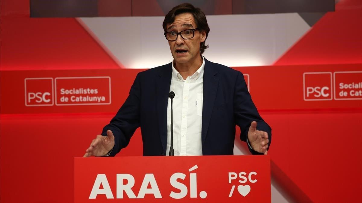 El secretario de Organización del PSC, Salvador Illa, asegura que 'una vez más', los socialistas ganan las elecciones.