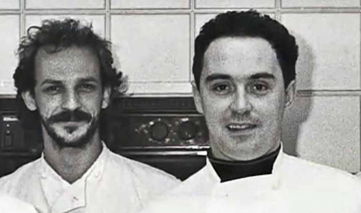 Xavier Sagristà amb Ferran Adrià al Bulli.