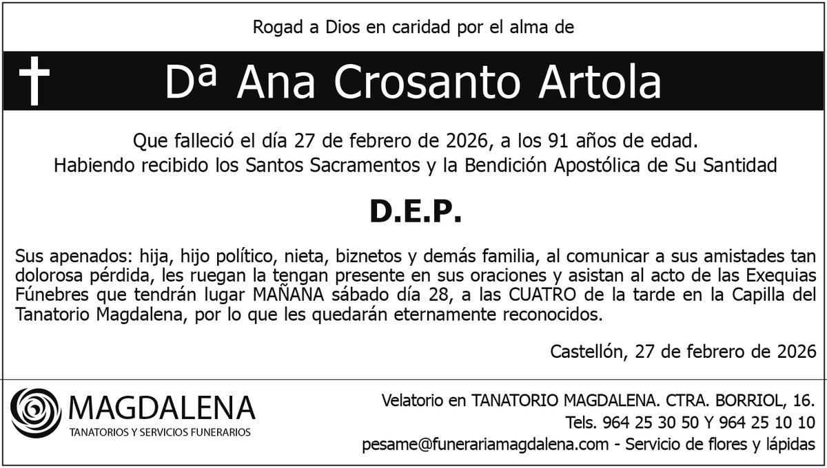 Dª Ana Crosanto Artola