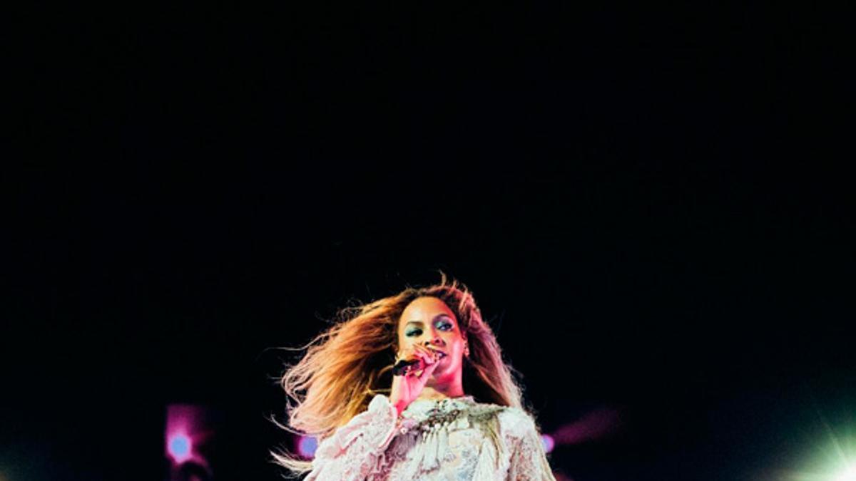 Beyoncé durante su concierto en Barcelona
