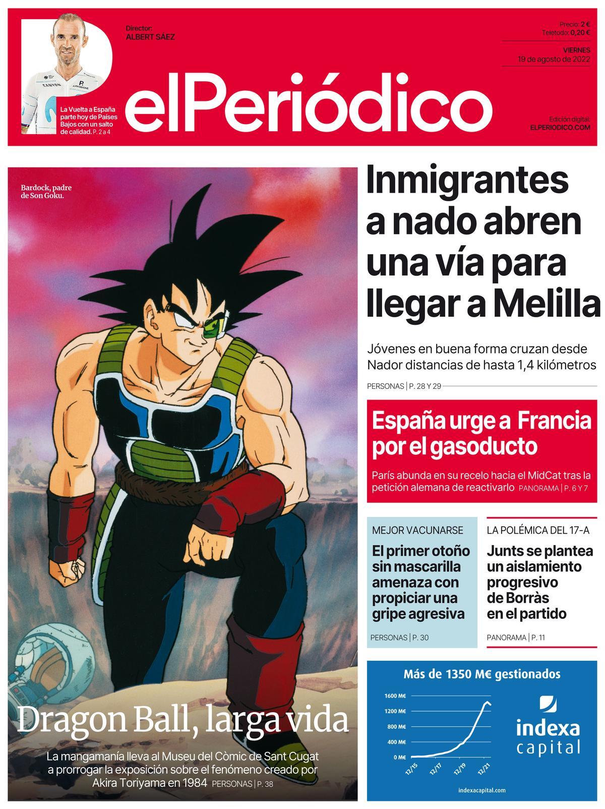 La portada d’EL PERIÓDICO del 19 d’agost del 2022 La portada d’EL PERIÓDICO del 19 d’agost del 2022