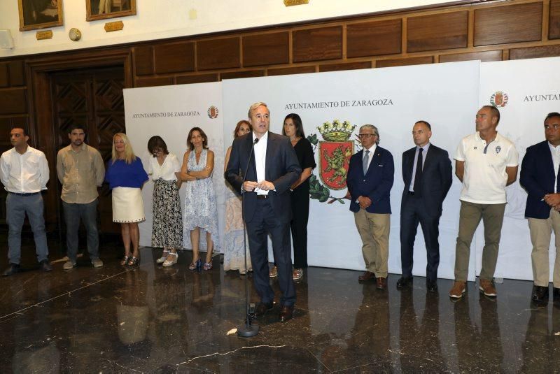 El Real Zaragoza en la Basílica del Pilar y en el Ayuntamiento de Zaragoza