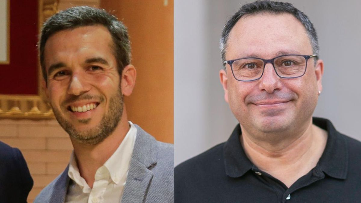 Los concejales Germán Donoso (PP) y Óscar Fernández (Unidas por Mérida).