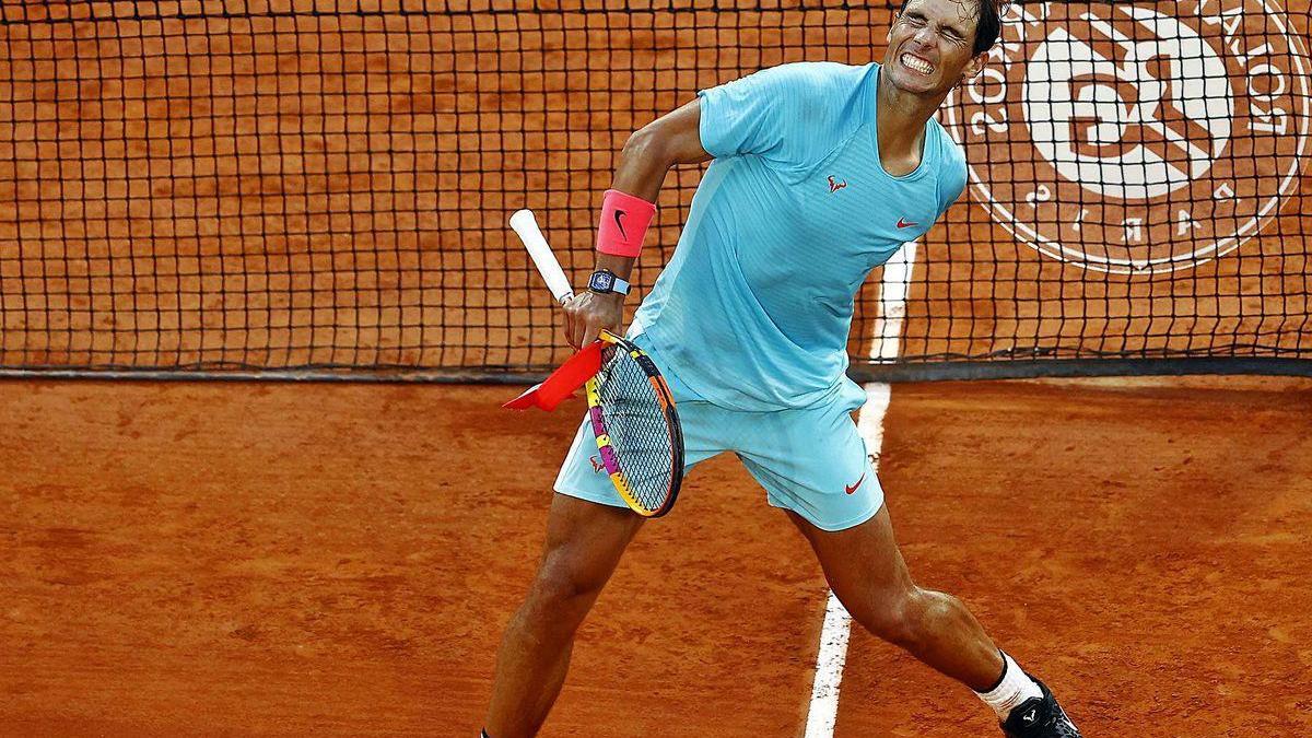 Nadal hace un gesto de rabia después de conseguir la clasificación para la final.