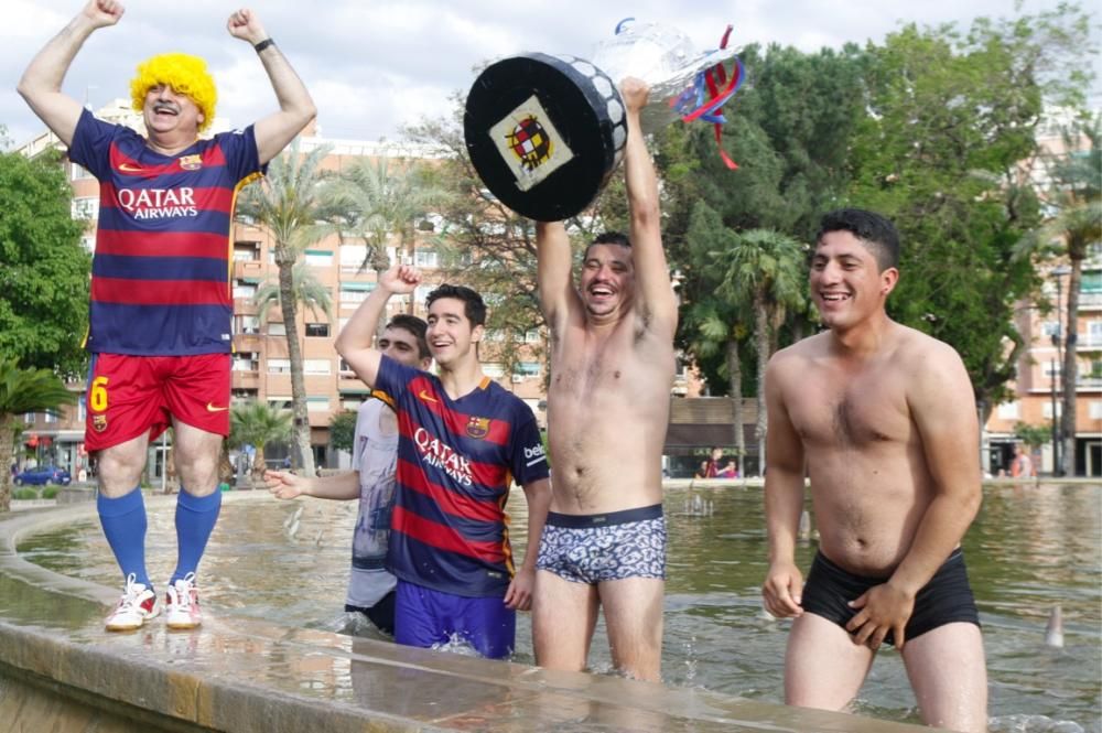 Celebración del título de Liga del Barcelona en Murcia