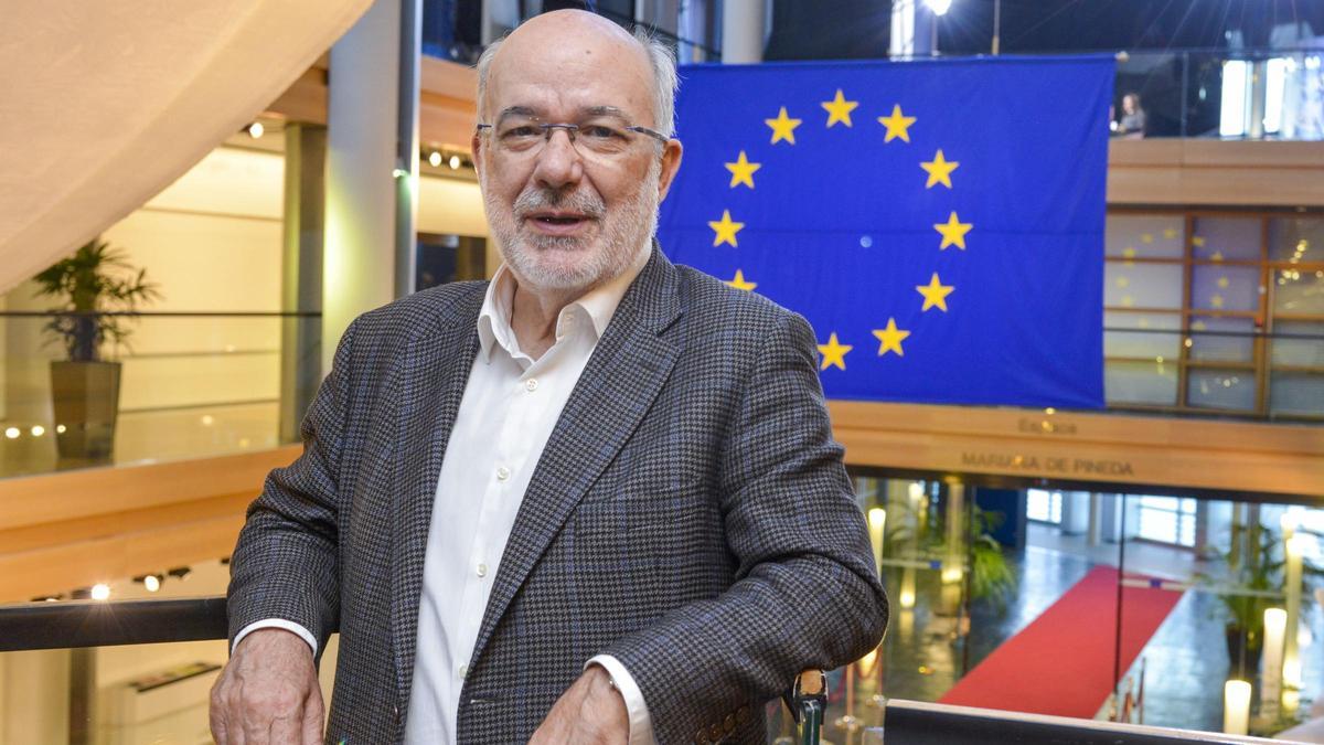 Josep Paria Terricabras en el Parlamento Europeo en Estrasburgo