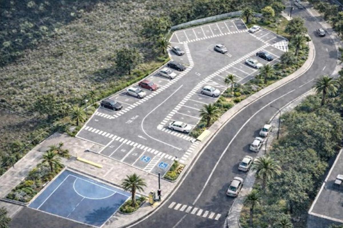 La imagen avanza el resultado final con los nuevos aparcamientos junto al polideportivo de La Salud.