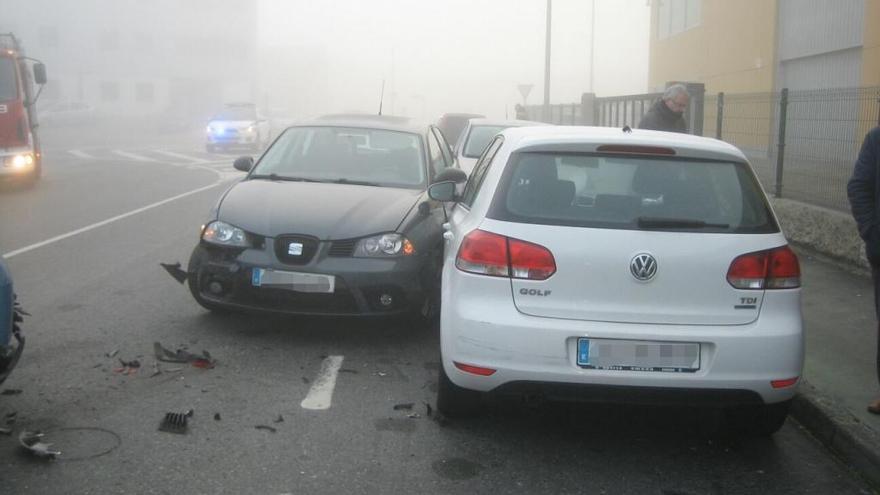 Dos de los vehículos afectados por el accidente múltiple.