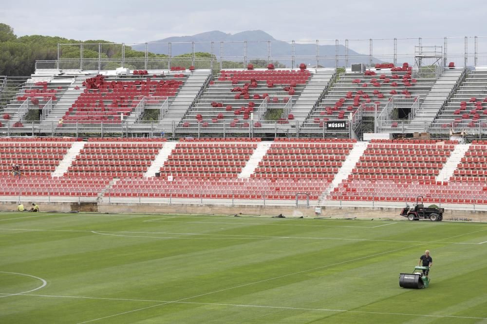 Obres a gol nord i a preferent de l'estadi de Montilivi