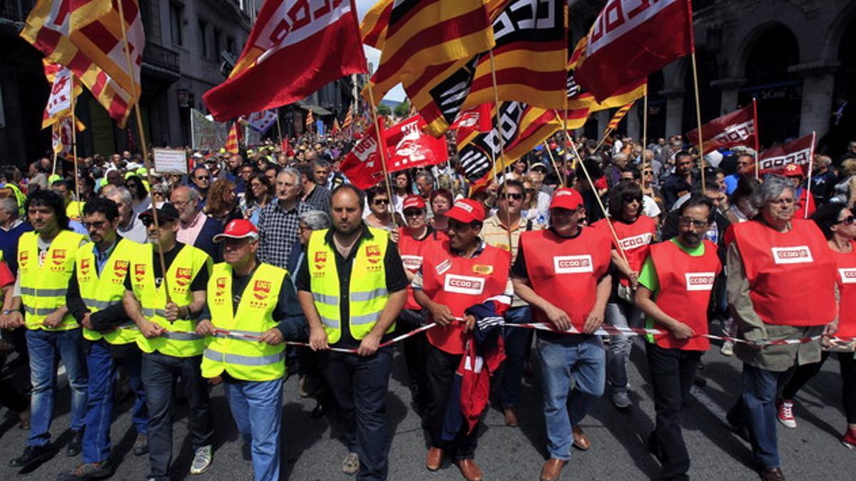 La manifestación del Primero de Mayo, en Barcelona.