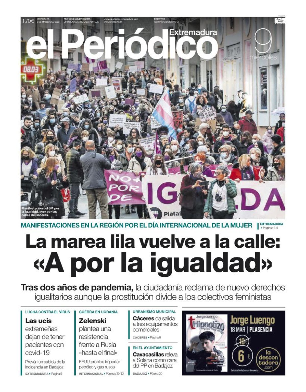 Consulta la portada correspondiente al día 9 de marzo del 2022