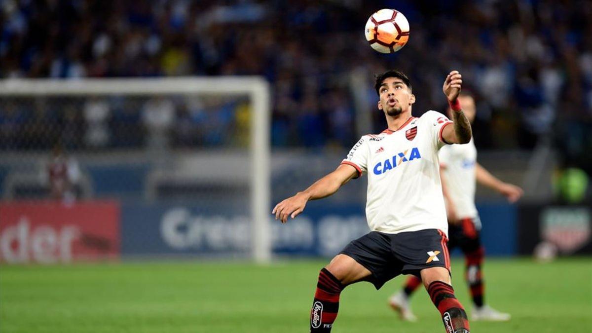 Paquetá con el Flamengo  durante un partido de la Copa Libertadores 2018