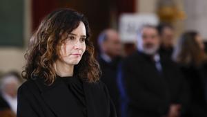 Isabel Díaz Ayuso durante la misa funeral del 20º aniversario 11M en la Catedral de La Almudena.