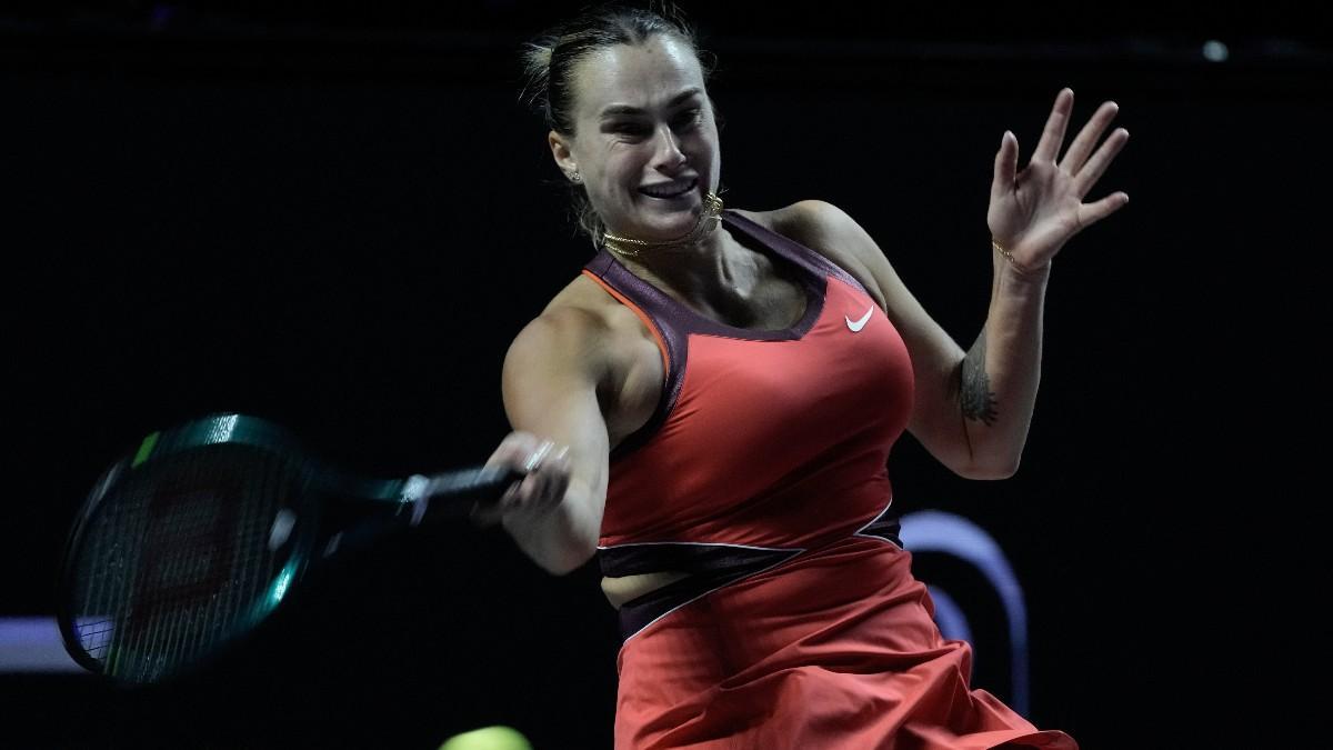 Aryna Sabalenka, durante su partido