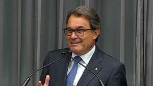 Artur Mas critica la reforma exprés del Constitucional, en una conferència a la Cambra de Comerç de Girona.