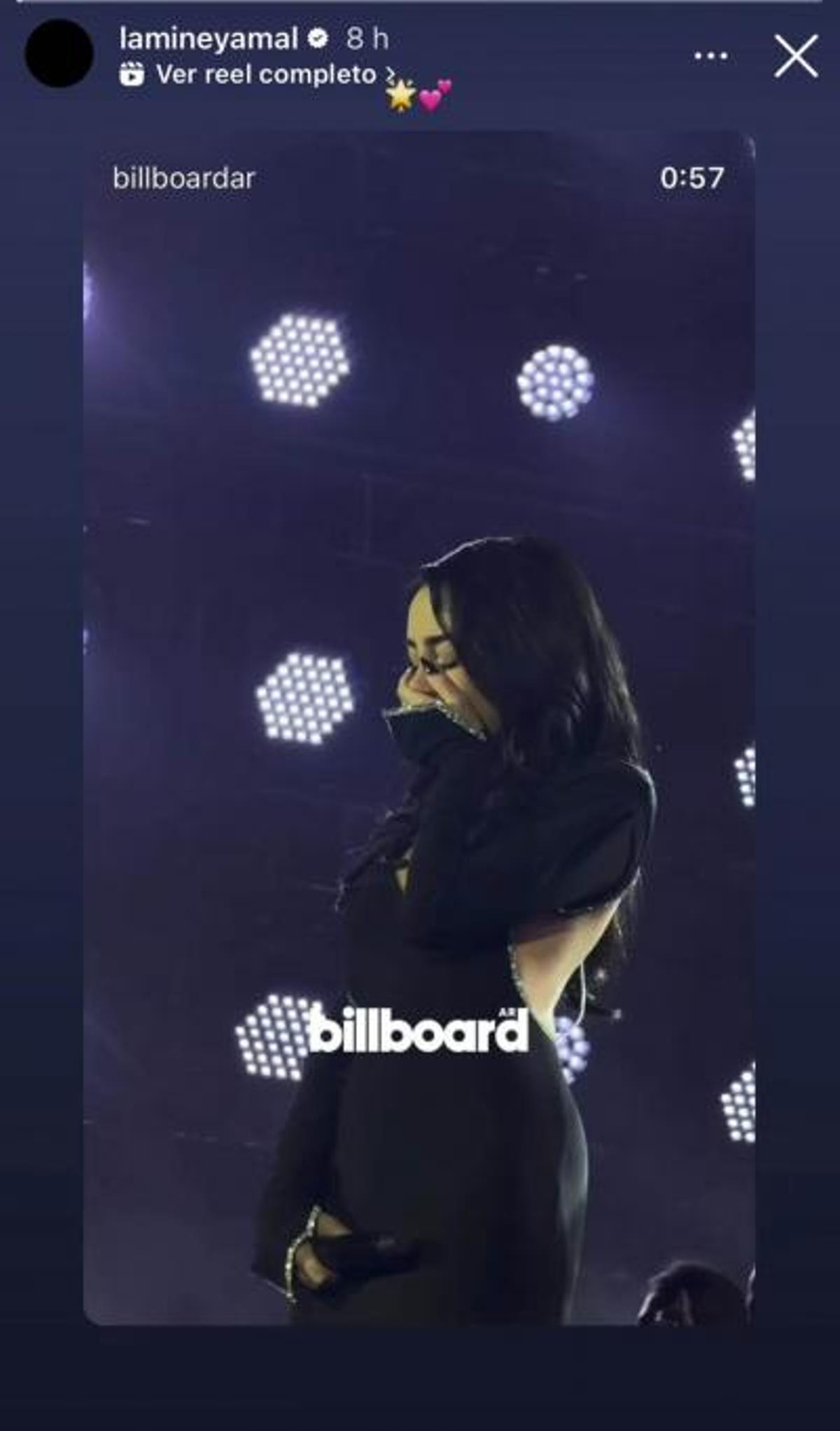 La reacción de Lamine Yamal al concierto de Nicki Nicole en Rosario.