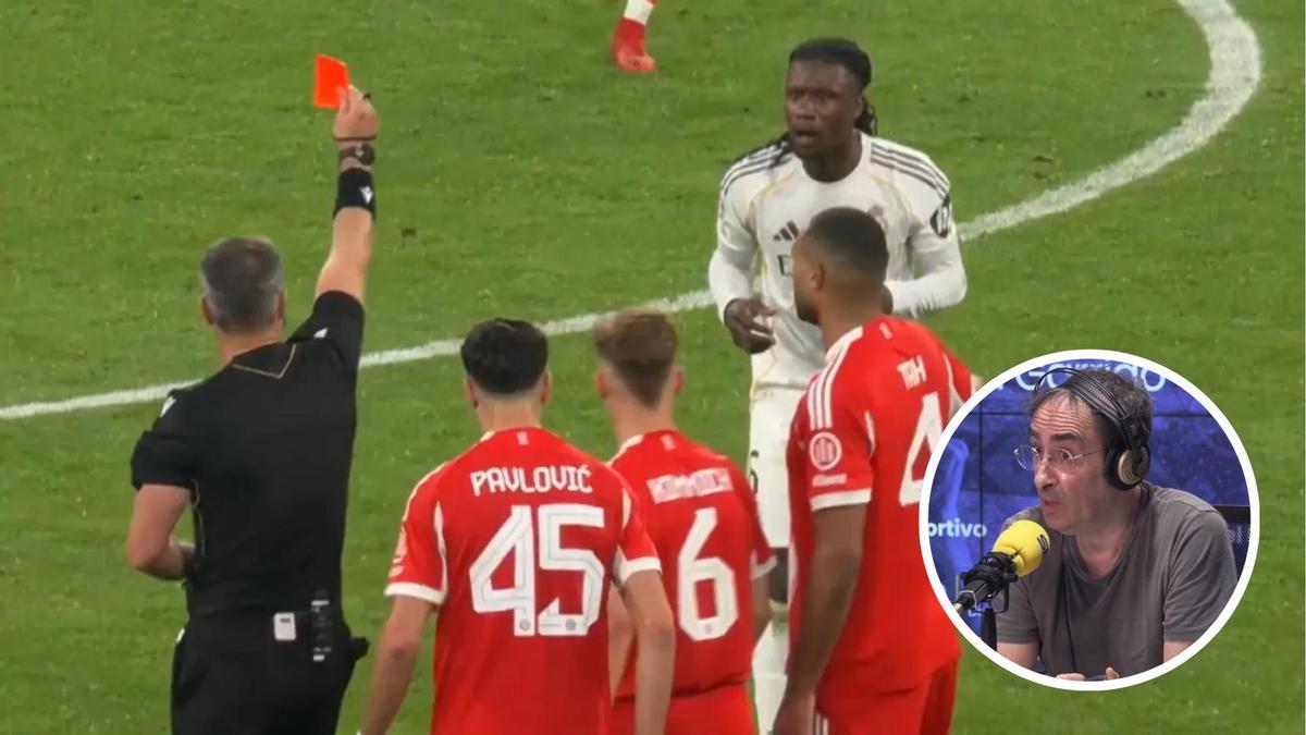 Iturralde señala al árbitro del Bayern-Real Madrid tras la expulsión de Camavinga