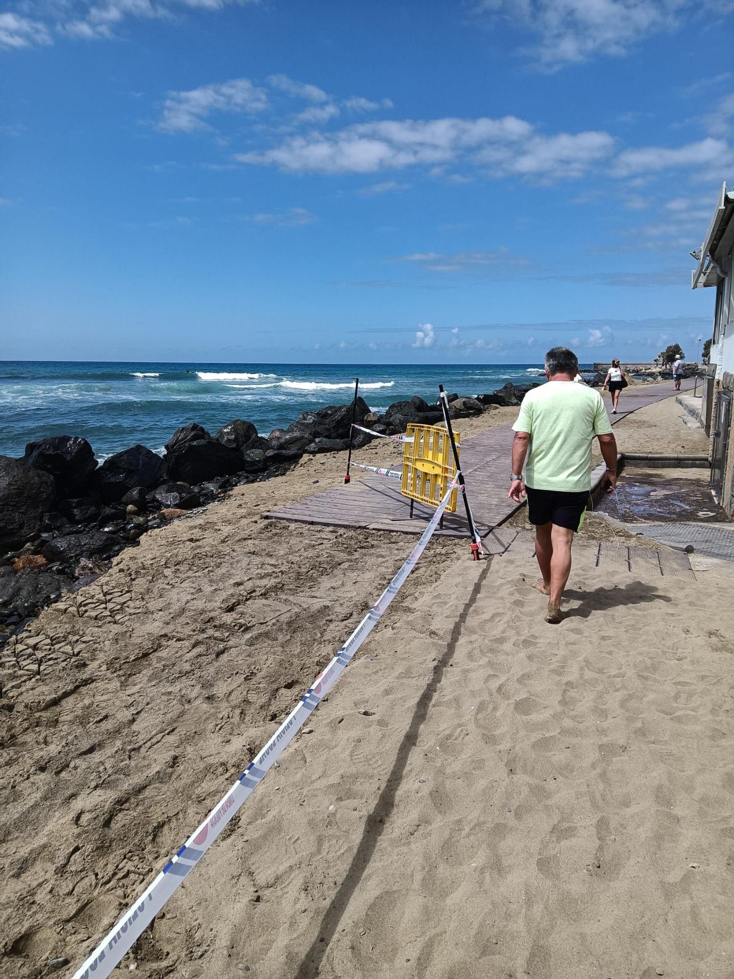 Estado del acceso a la playa de Maspalomas (26/04/21)