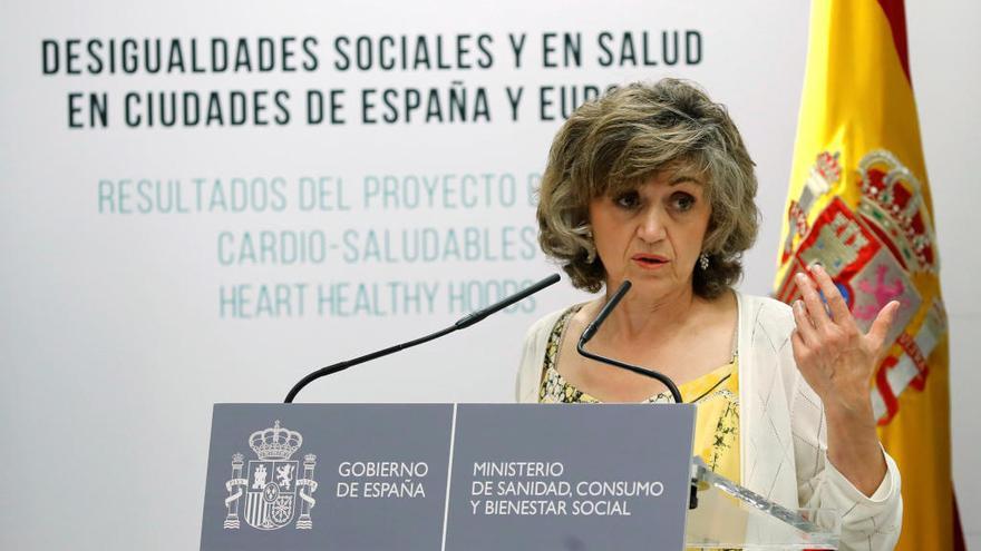 La ministra, esta mañana // Efe