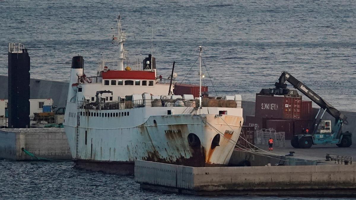 El barco 'Karim Allah', en el puerto de Cartagena, el pasado 26 de febrero