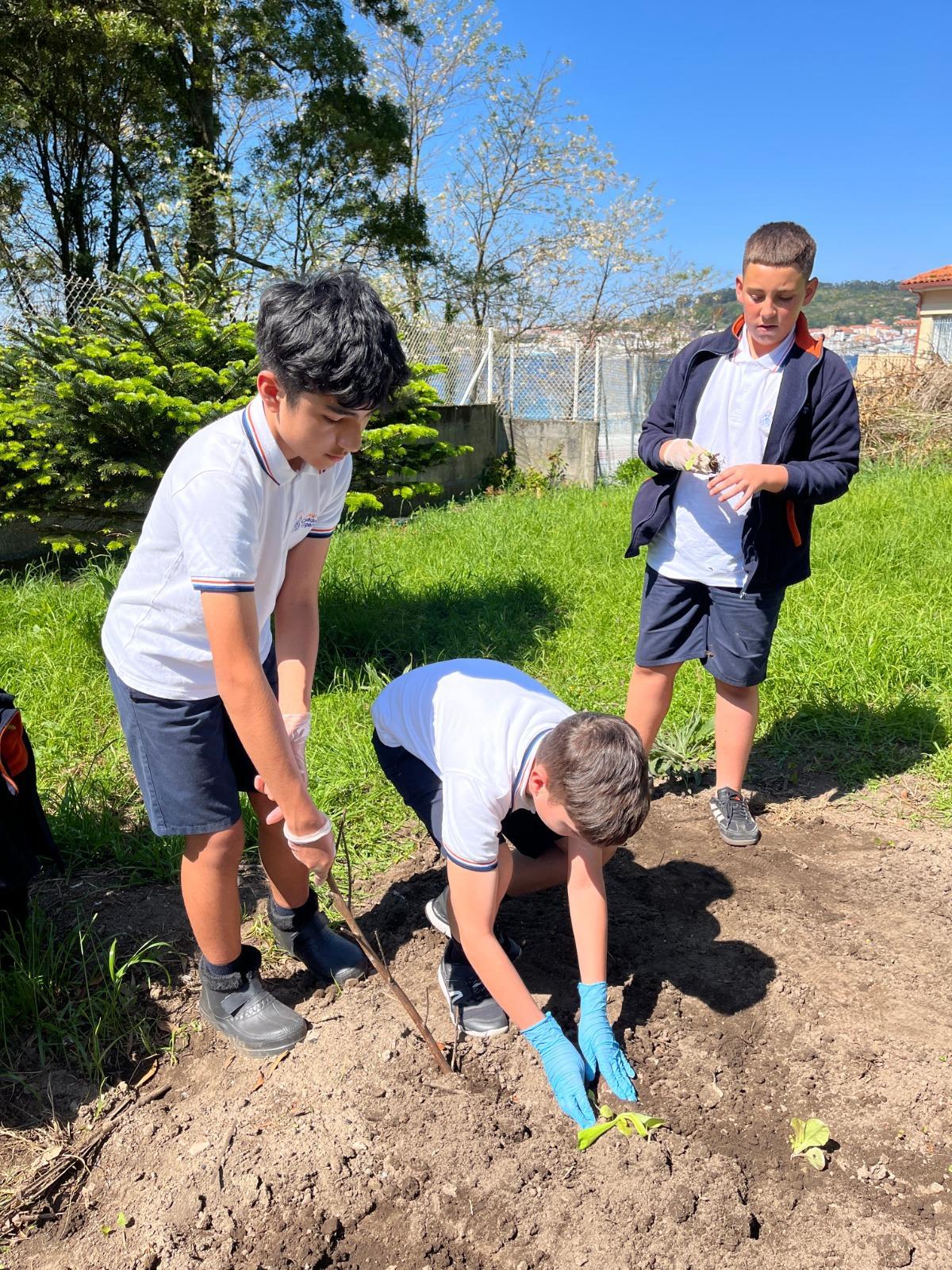 Alumnado do Colegio Casa de la Virgen de Cangas.