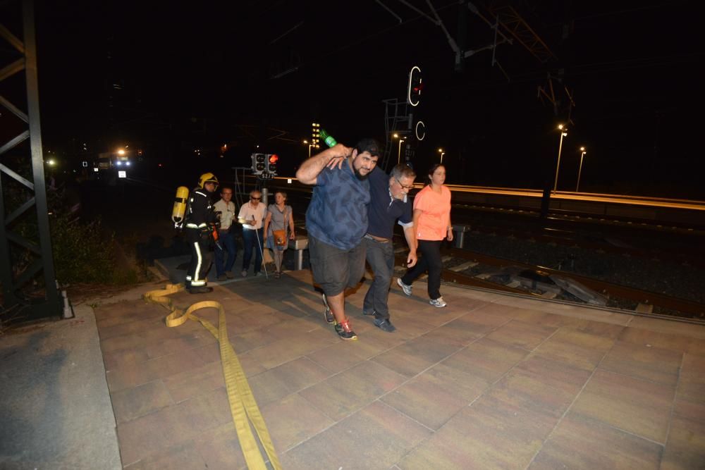 Simulacro en Pontevedra de un accidente de tren