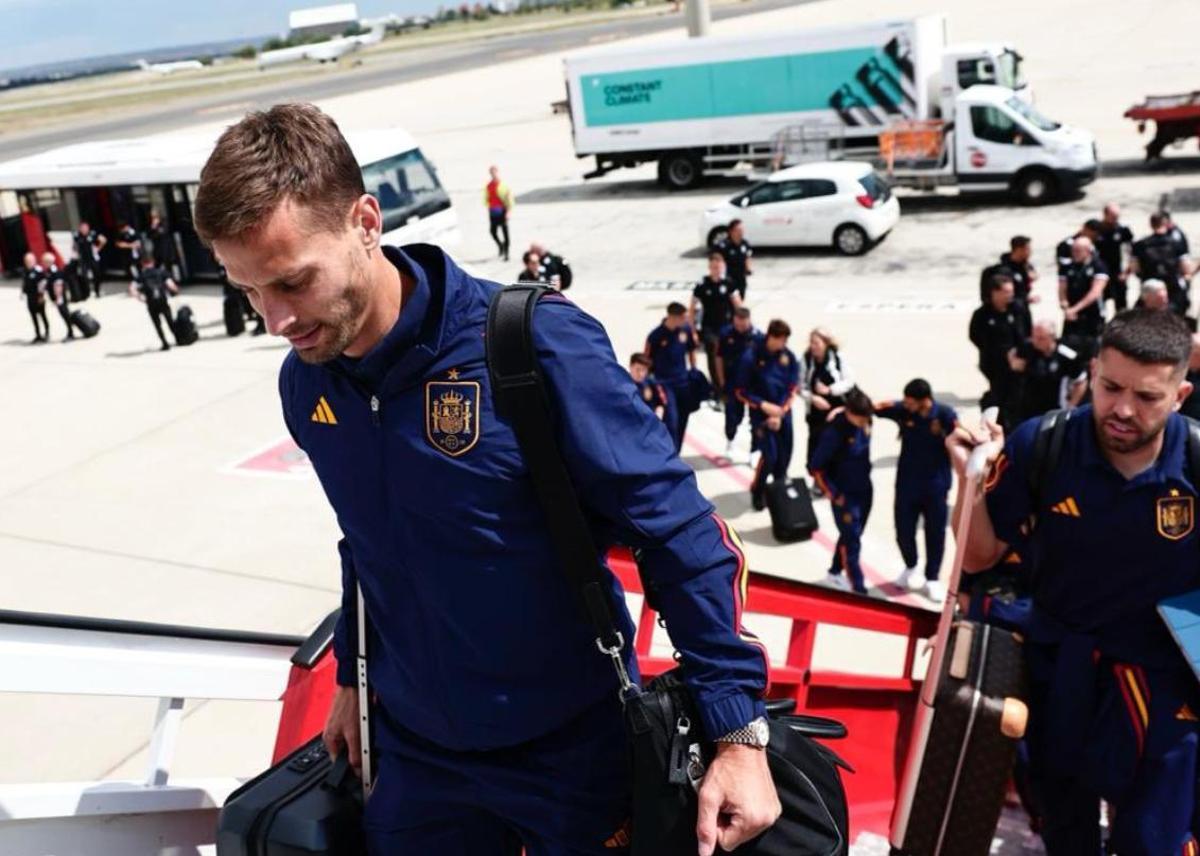 Sergio Canales, en el viaje de la selección española a Países Bajos para la Nations League