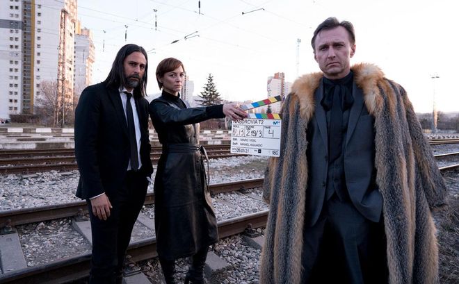 Hugo Silva (Julián), Leonor Watling (Edurne) y Anton Yakovlev (Boris)