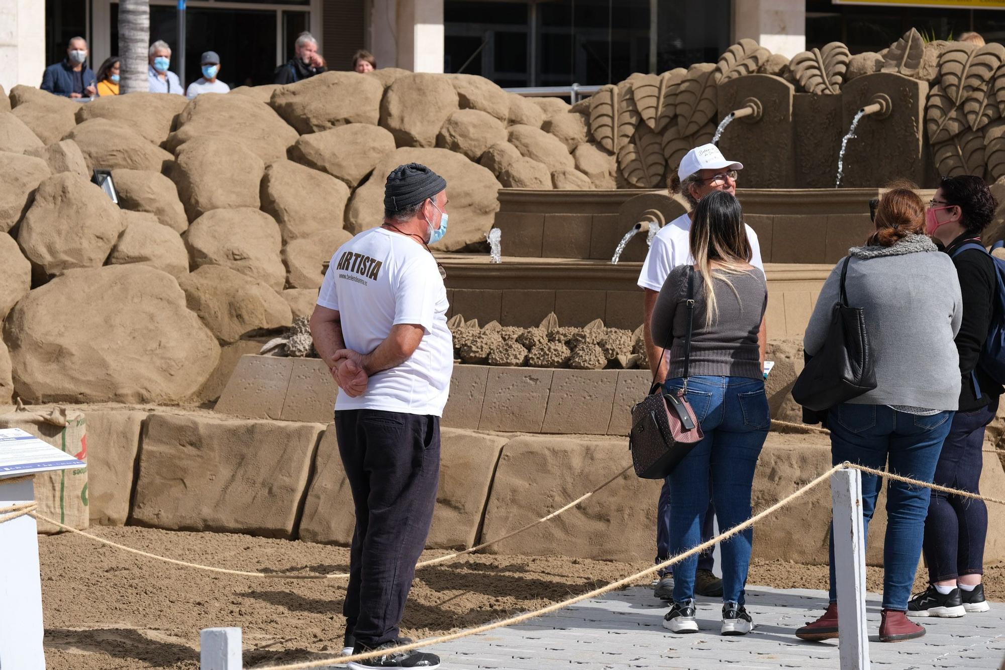 Inauguración del belén de arena en la playa de Las Canteras (3/12/2021)