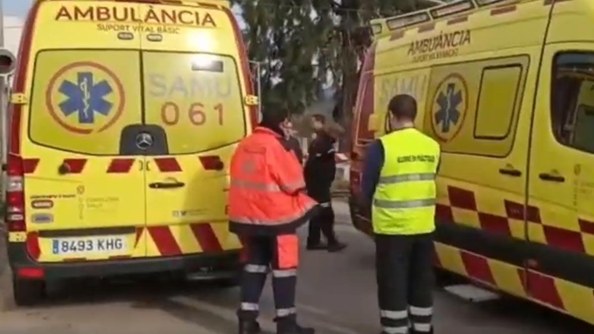 Los Servicios de Emergencias en el lugar del incidente (Mallorca).