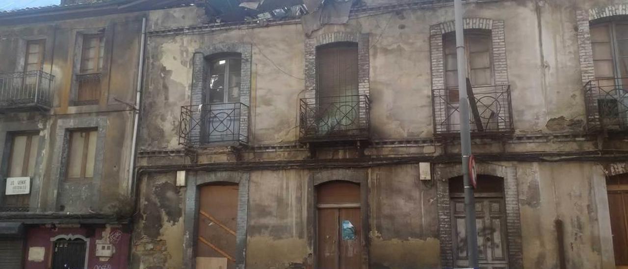 La casa en la que se produjo el desprendimiento, en La Villa.