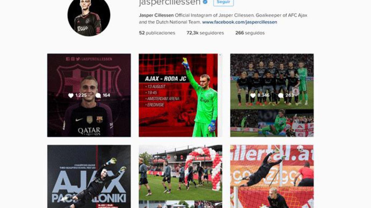 Cillessen adelantó su fichaje por el FC Barcelona en su cuenta de Instagram