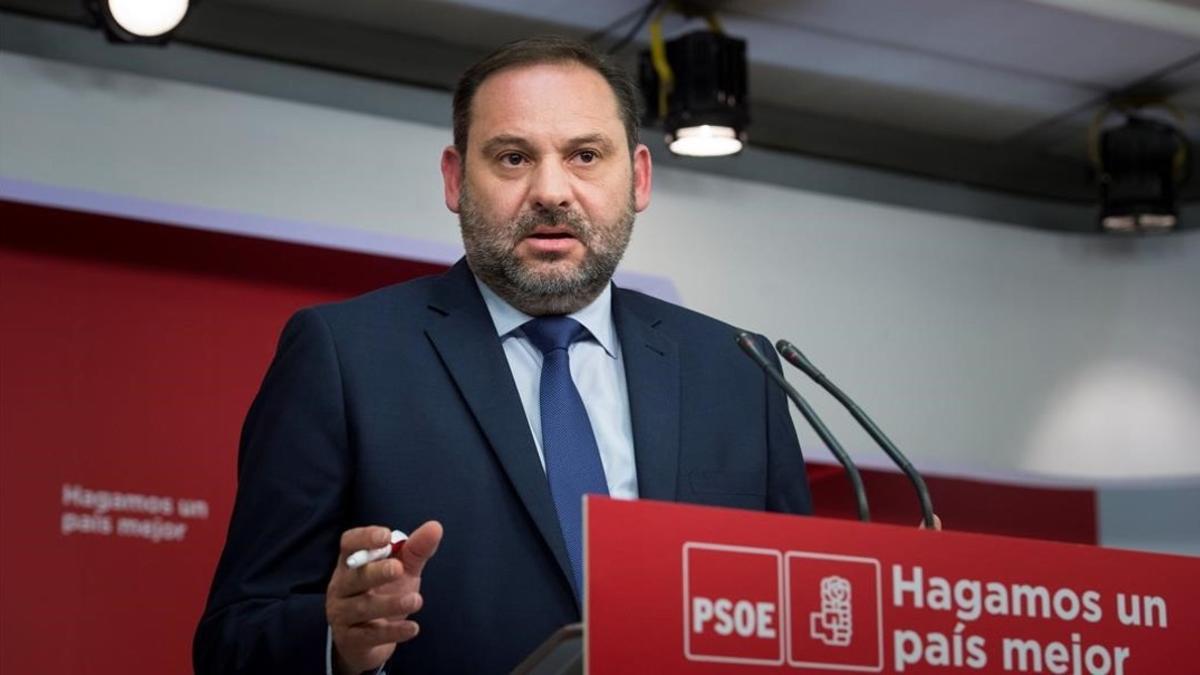 El secretario de Organización del PSOE, José Luis Ábalos, el martes en la sede del partido.