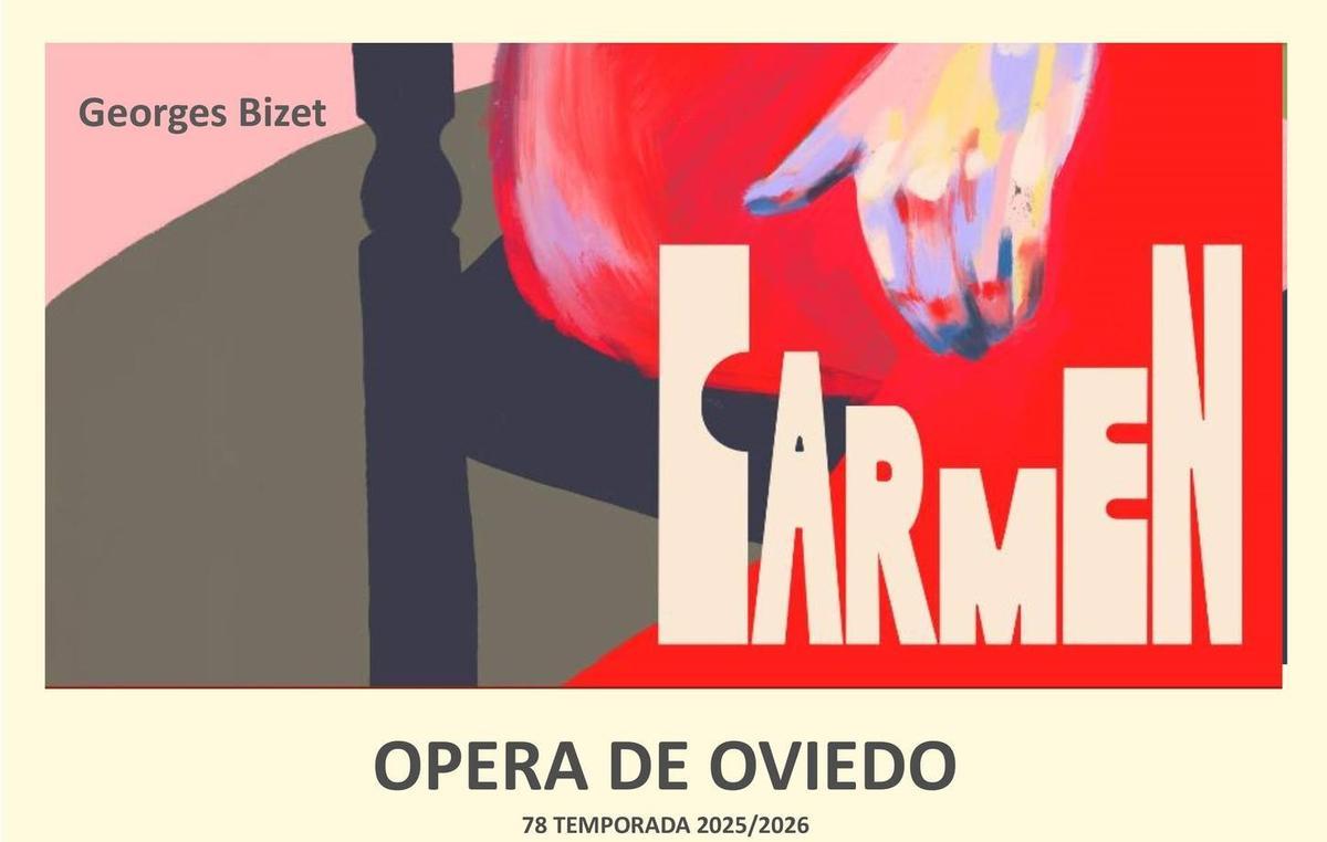 El cartel de la retransmisión en directo de la ópera "Carmen".