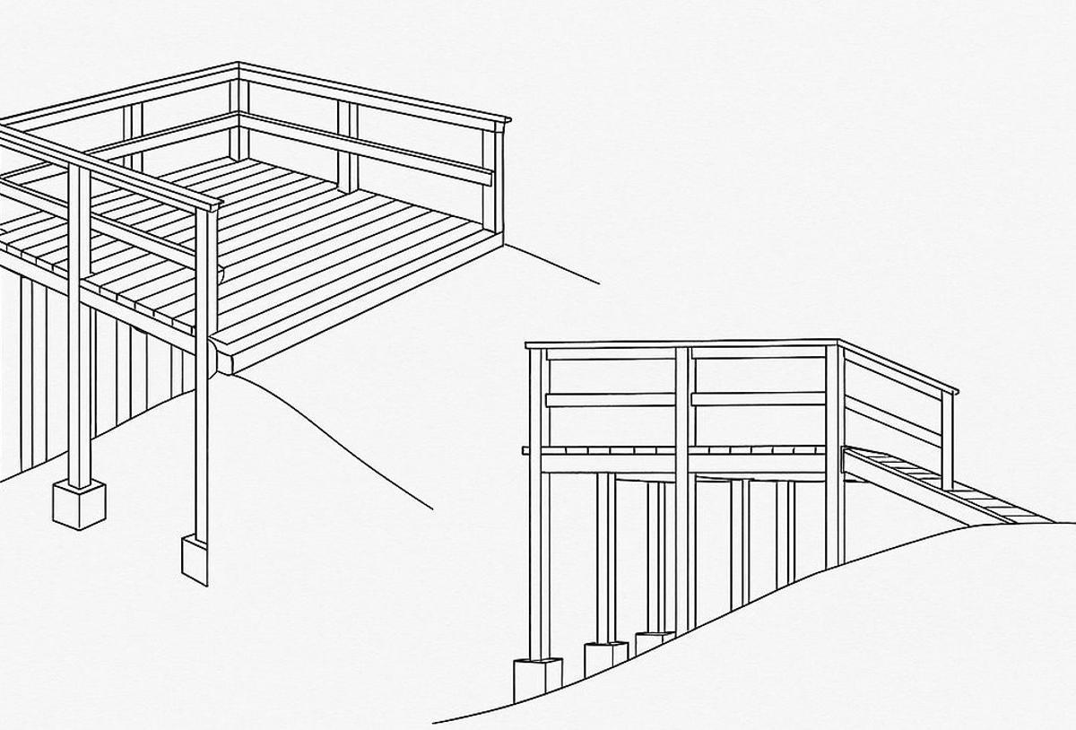 Plano de cómo será la estructura del nuevo mirador de A Seca, en Cambados.