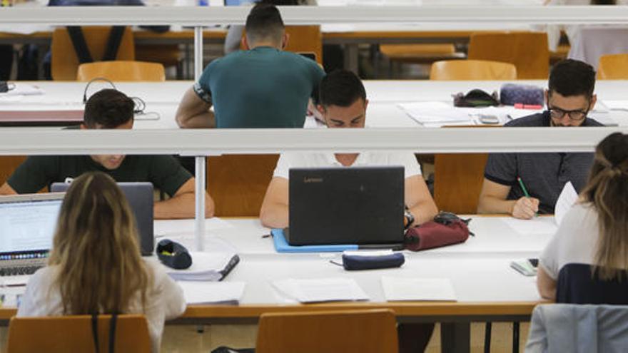 Varios estudiantes se preparan para los exámenes.