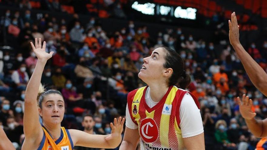 Vega Gimeno, durante el partido en Valencia.