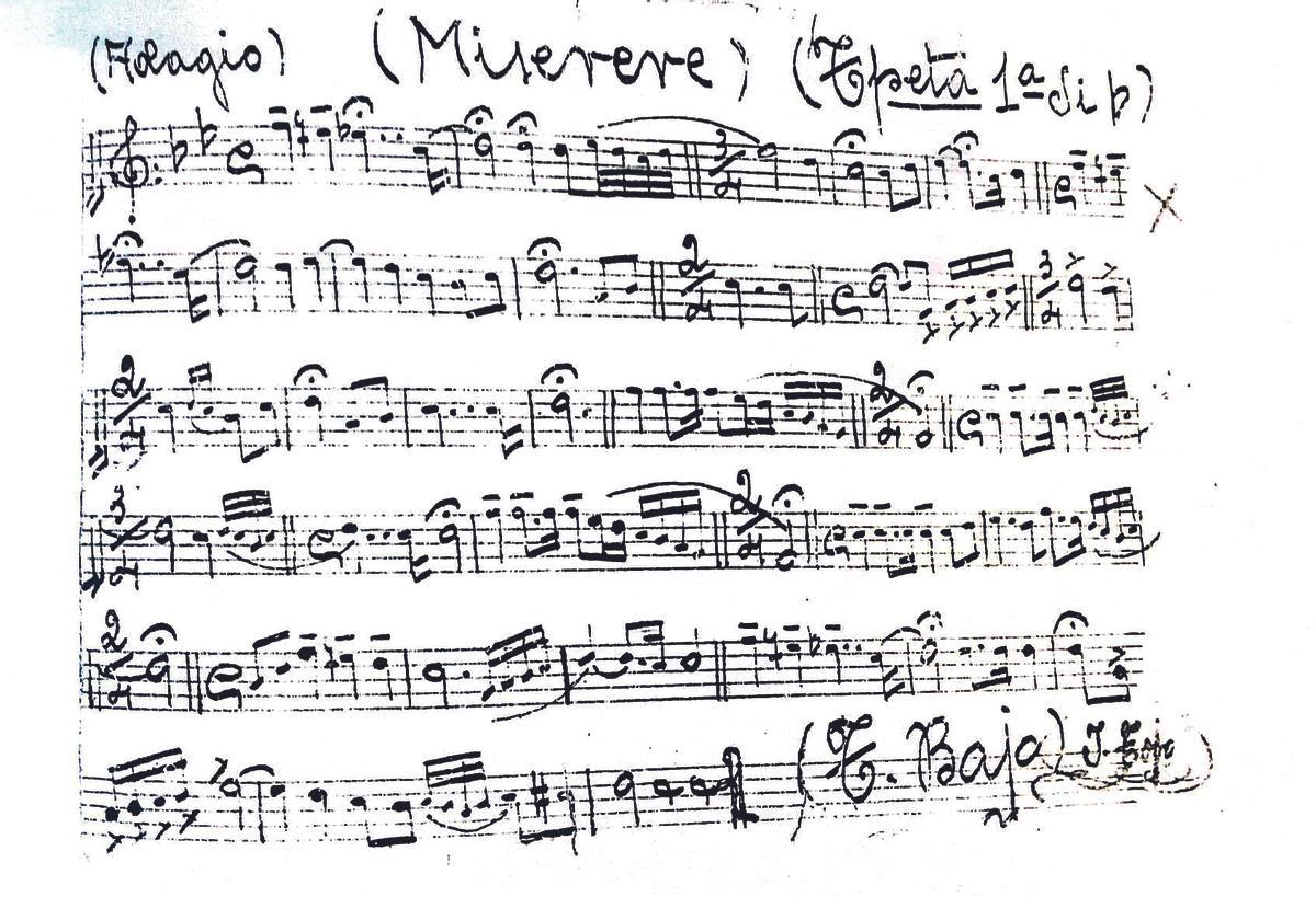 Castro del Río. Notas que forman parte de esta destacada composición cofrade.