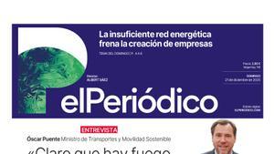 La portada de EL PERIÓDICO del 21 de diciembre de 2025